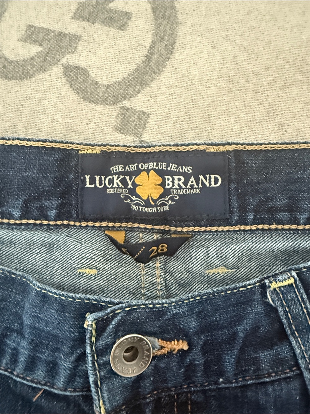 Lucky Brand Dark Blue Distressed Denim Shorts - Picture 2 of 2